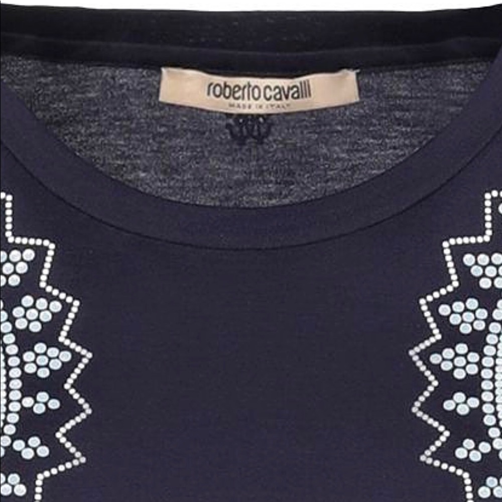 🍎 SOLD 🍎Roberto Cavalli T-shirt 12 Navy tshirt - Picture 4 of 7